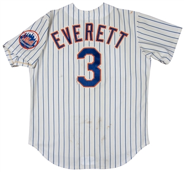 1995 Carl Everett Game Used New York Mets Home Pinstripe Jersey